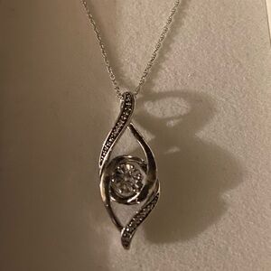 Diamond and silver necklace